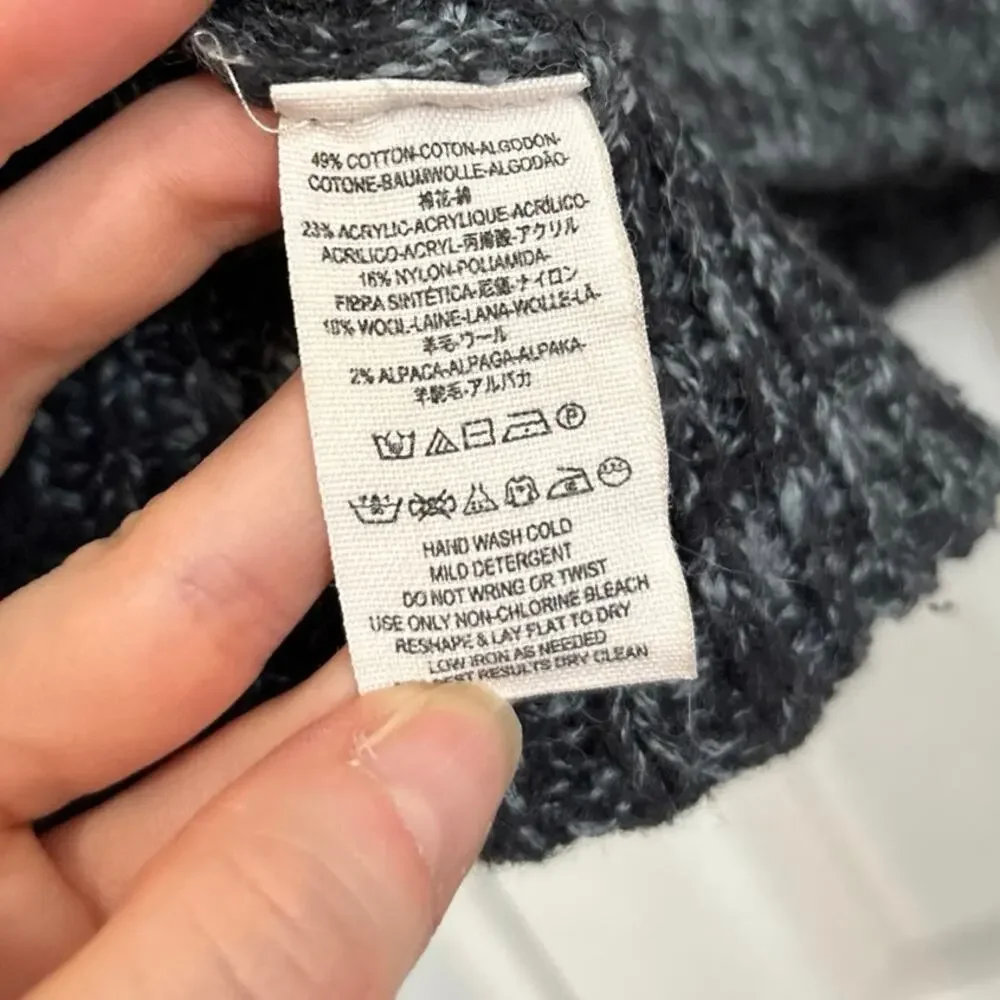 Free People Blue Space Dye Wool Blend Wide Neck Sweater, XS